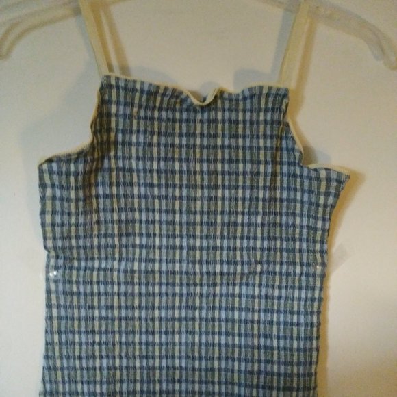 Vintage Madras Stretchy Spaghetti Straps Tank Top - Picture 5 of 13